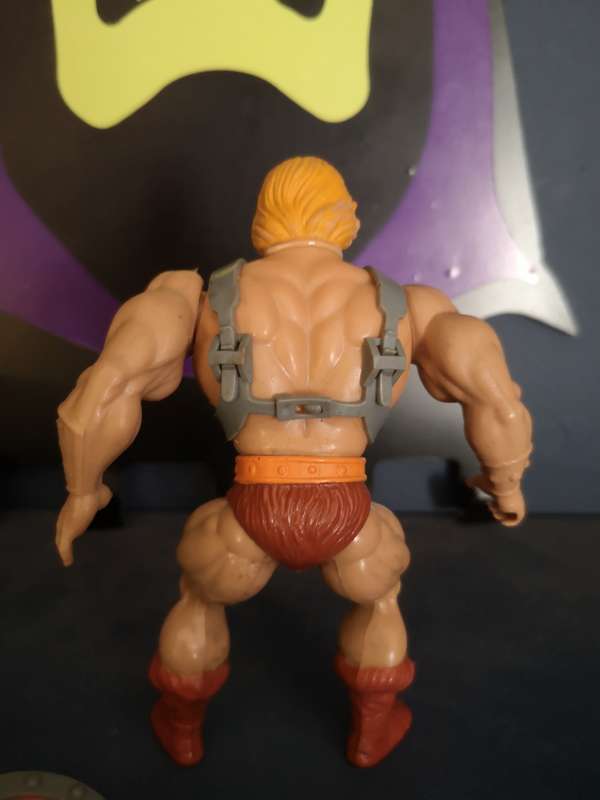 RARE Short Strap He-man complete (early 8-back variant), vintage MOTU / He-man action figure