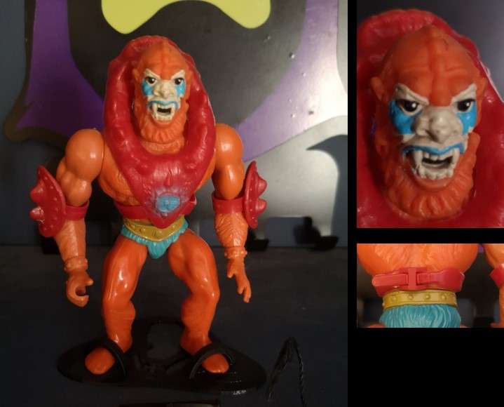 RARE Beast Man complete (early 8-back variant with white eyes), vintage MOTU / He-man action figure