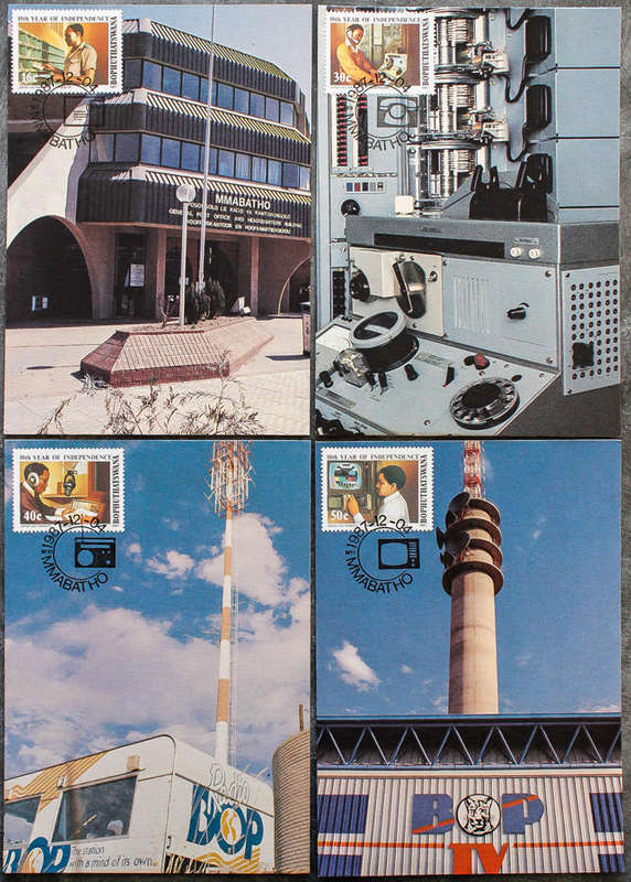 Tenth Anniversary of Independence 1987 Maxicards - Bophuthatswana - 4 Maximum Postcards (nr. 53-56)