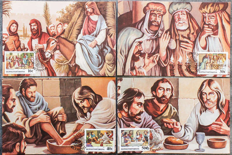 Jesus Christ Easter 1988 Bophuthatswana, Bethanie Maxicards - Set of 4 Maximum Postcards (nr. 57-60)