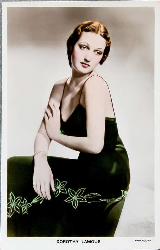 Vintage Dorothy Lamour Handcoloured Photo Postcard -Colourgraph Series No. C 304 - Paramount Studios