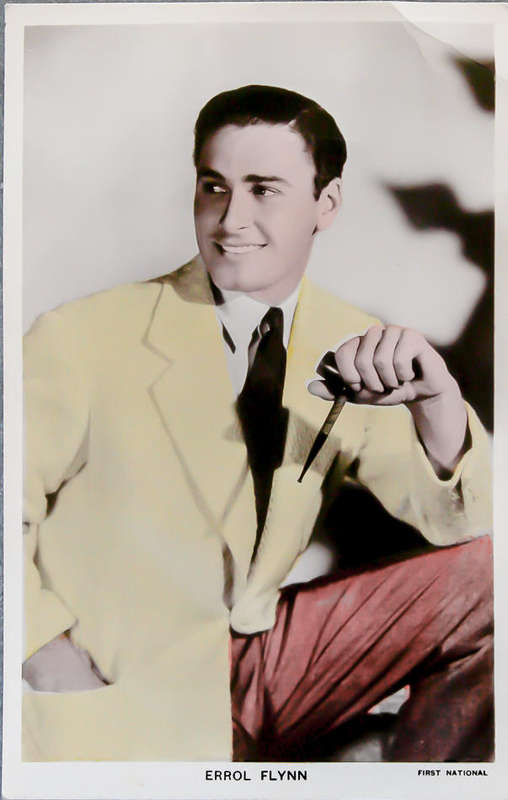 Vintage Errol Flynn "Robin Hood" Real Photo Postcard - Colourgraph Series No. C 296 - First National