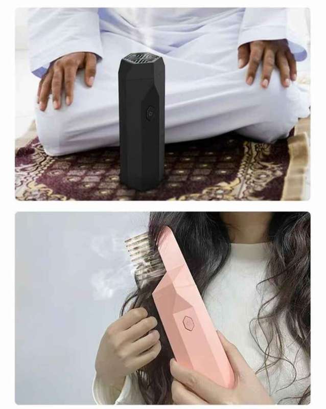 Portable Incense Burner & Hair Fragrance Comb- Black