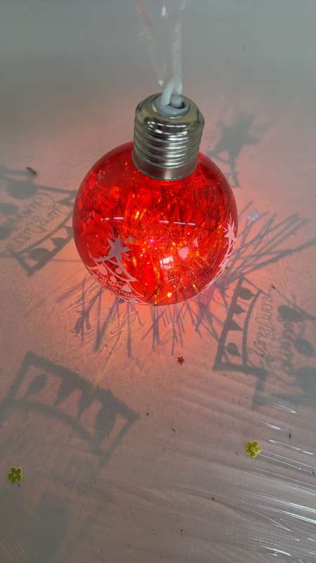 Christmas Ornaments Balls Plastic LED Bulbs Lights Pandent C