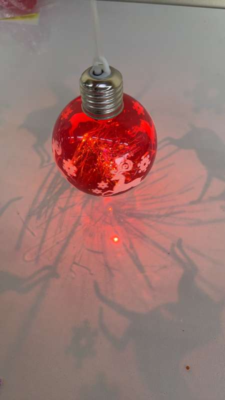 Christmas Ornaments Balls Plastic LED Bulbs Lights Pandent C