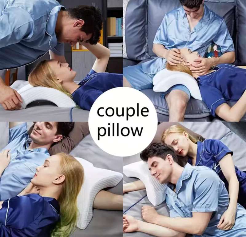 1pcs Couple pillow -Provides Comfort& Support with Memory Foam-perfect For Travel&Cudding