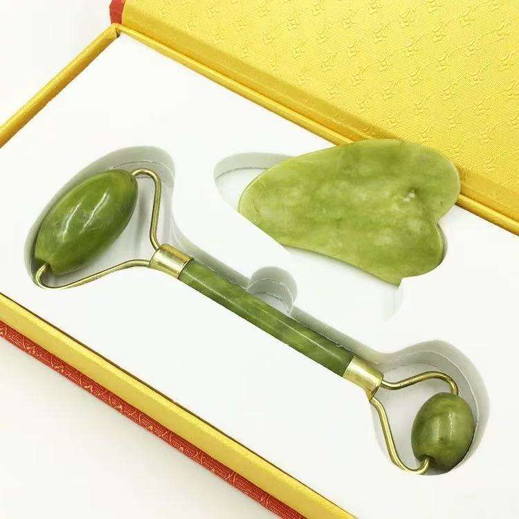 Natural Face Massager Guasha Jade Roller Scraper Facial Skin