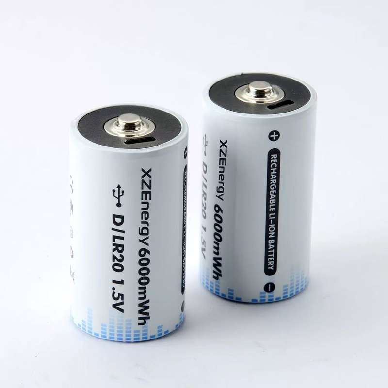 1.5v Lithium 6000mwh D-Type rechargeable lithium battery