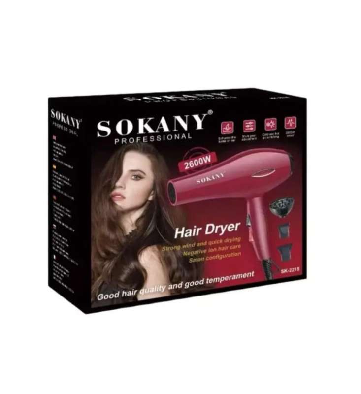 Sokany Hair dryer with diffuser 2600W Red SK-2215