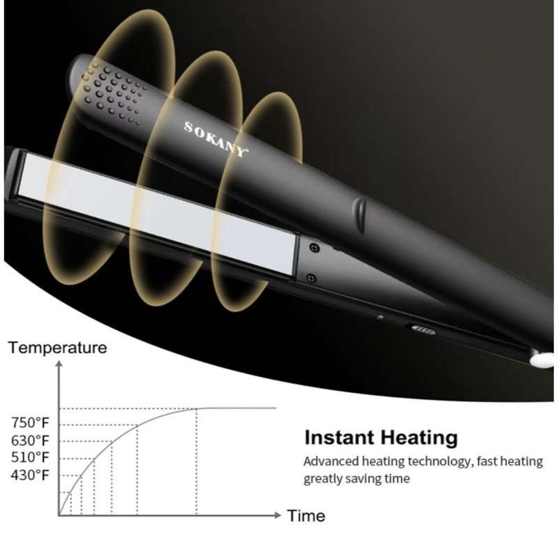 Sokany Hair Straightener Iron Ceramic for Wet Dry Hair