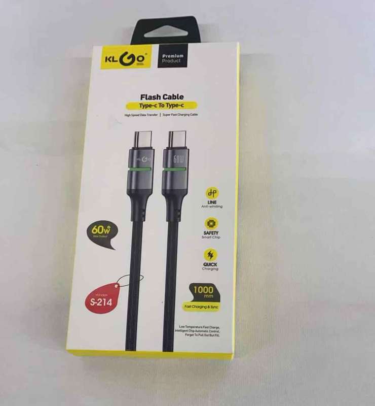 TYPE-C TO TYPE-C FAST CHARGING CABLE 60W 1M