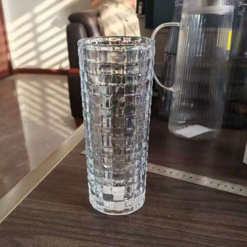 Crystal Clear Rattan Weave Glass Vase