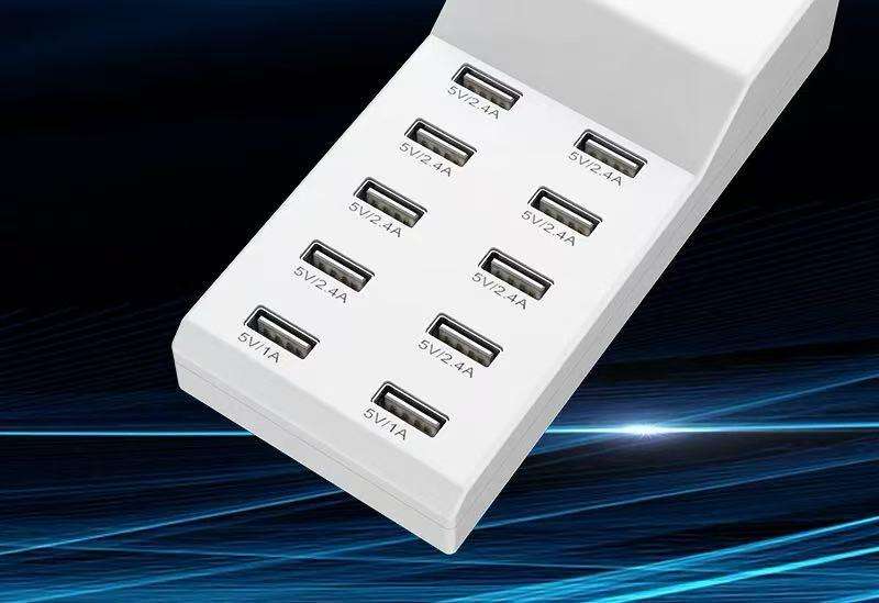 10-Port 50W USB Charging Station - 5V/2A Fast Charge Power Strip