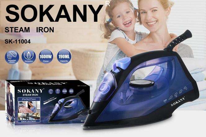 Sokany 11004 Steam Iron blue black 15 cm