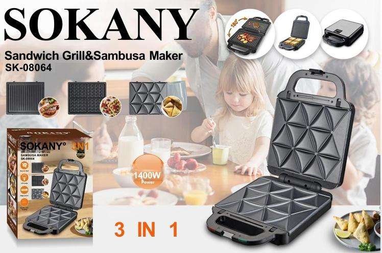 SOKANY Sandwich Grill&Sambusa Maker