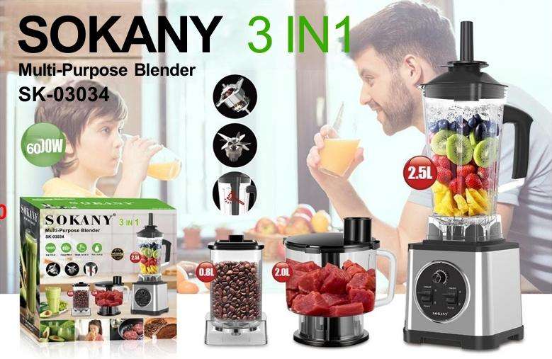 SOKANY 3 IN1 Multi-Purpose Blender SK-03034