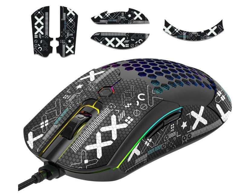 M5 RGB Wired Honeycomb Gaming Mouse 12000DPI 65g - Black