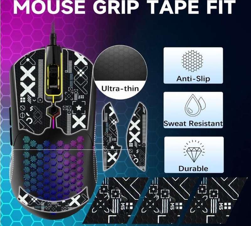 M5 RGB Wired Honeycomb Gaming Mouse 12000DPI 65g - Black