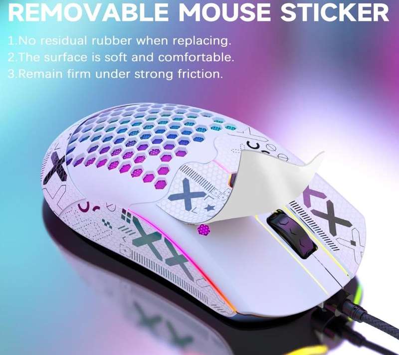 M5 RGB Wired Honeycomb Gaming Mouse 12000DPI 65g - White