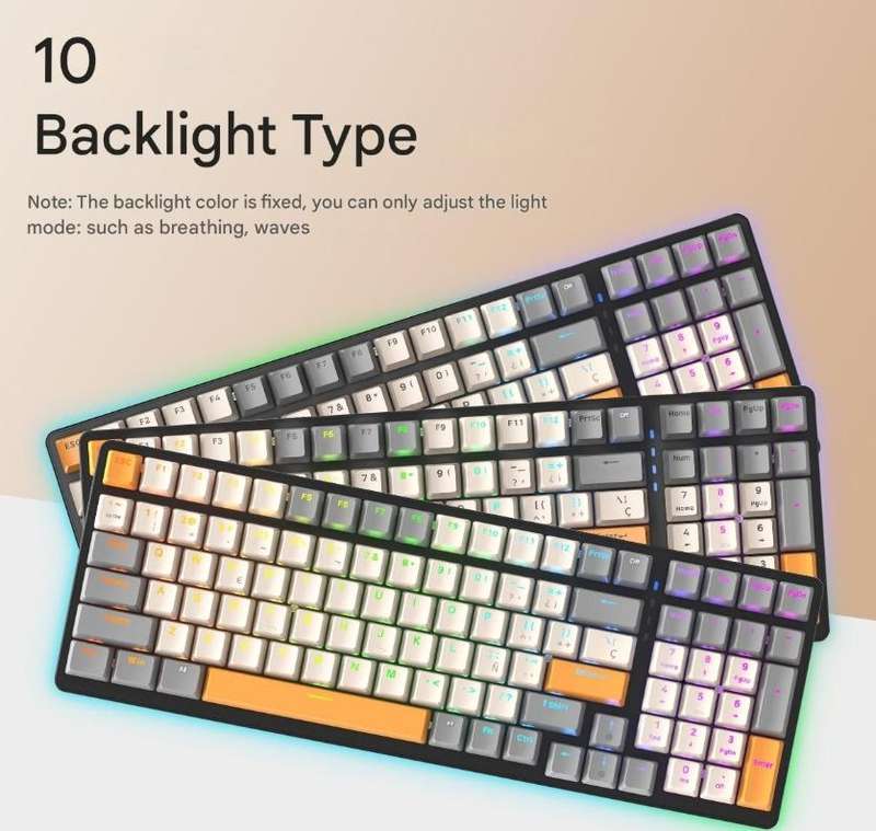 K3 100 Keys RGB Wired Mechanical Gaming Keyboard - Blue Switch