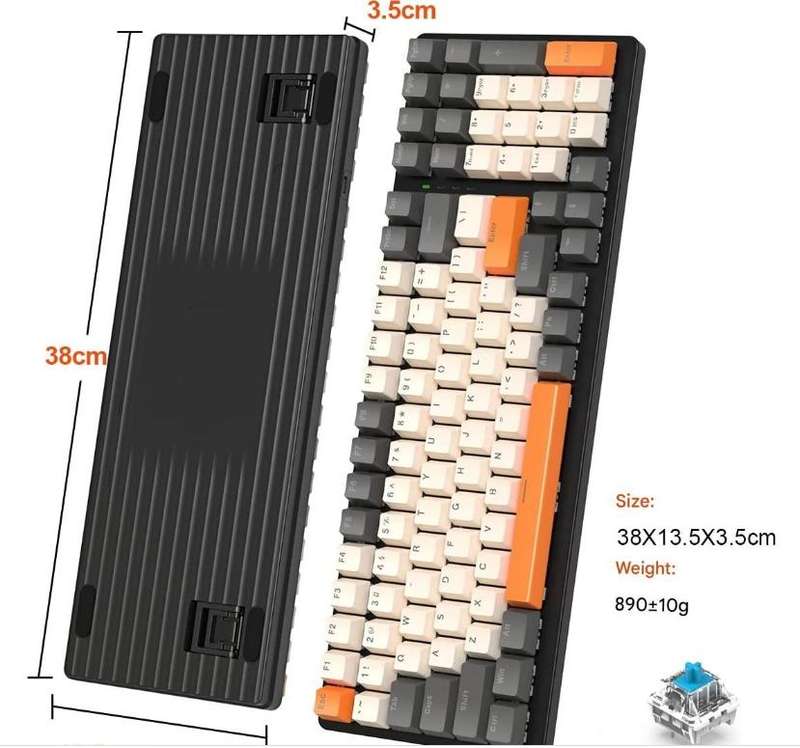 K3 100 Keys RGB Wired Mechanical Gaming Keyboard - Blue Switch