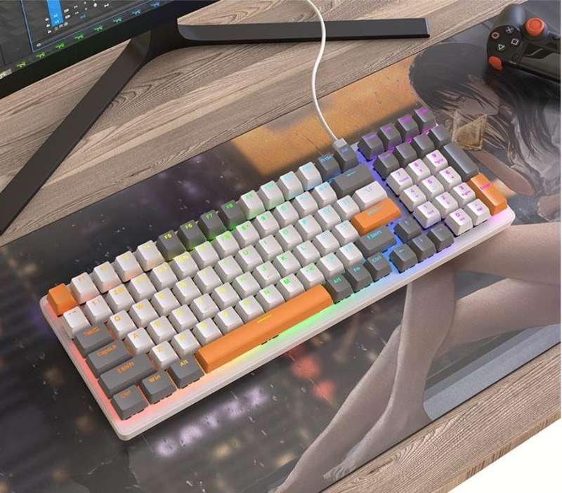 K3 100 Keys RGB Wired Mechanical Gaming Keyboard - Red Switch