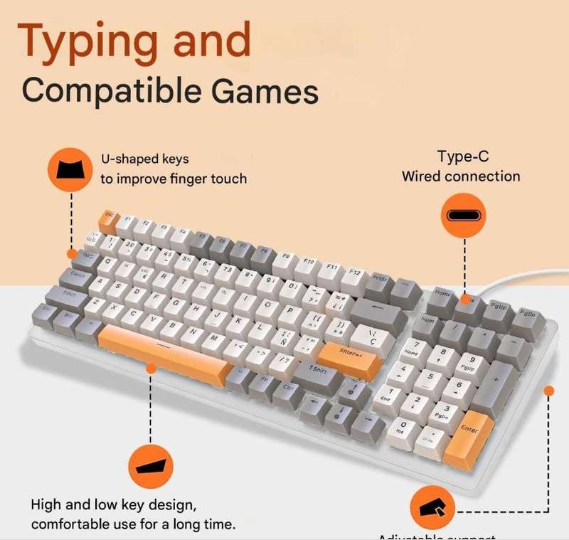 K3 100 Keys RGB Wired Mechanical Gaming Keyboard - Red Switch
