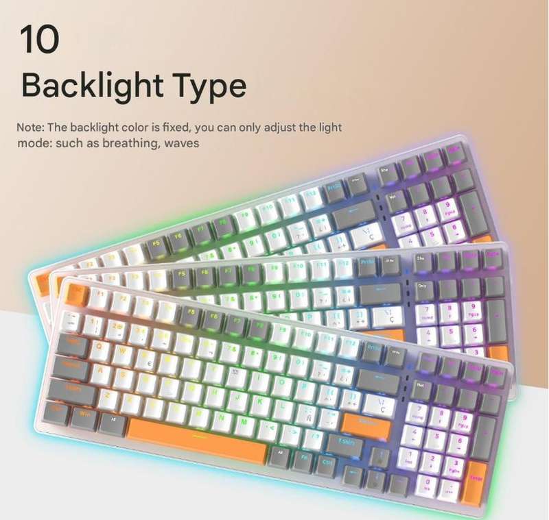 K3 100 Keys RGB Wired Mechanical Gaming Keyboard - Red Switch