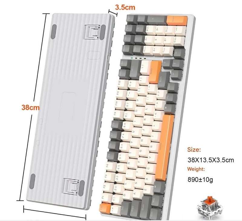 K3 100 Keys RGB Wired Mechanical Gaming Keyboard - Red Switch