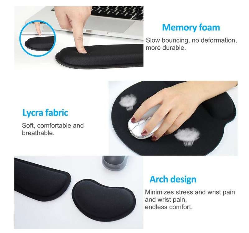 3 in 1 Ergonomic Mouse and Keyboard Pad with Wrist Pad