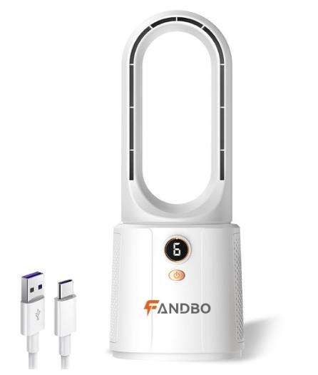 FANDBO Desk Fan Portable Bladeless Fan Small Personal Cooling Fan for Home
