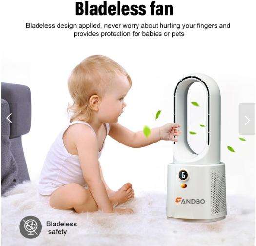 FANDBO Desk Fan Portable Bladeless Fan Small Personal Cooling Fan for Home