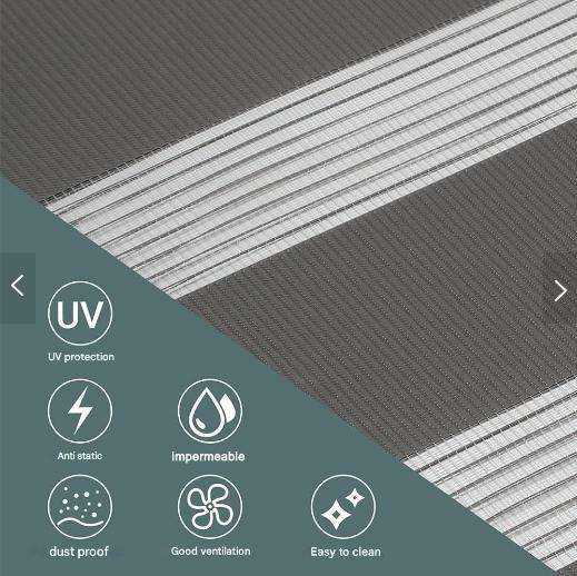 Quality Roller Dual Layer Zebra Blinds for Windows Blackout Day and Night - 90 W x 180 L cm