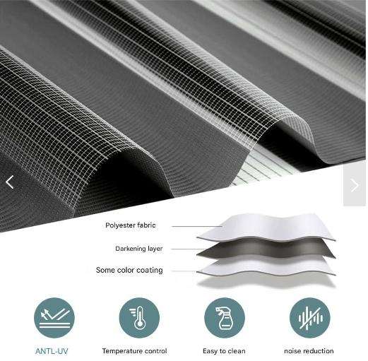 Quality Roller Dual Layer Zebra Blinds for Windows Blackout Day and Night - 90 W x 180 L cm