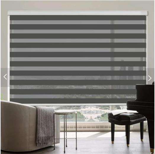 Quality Roller Dual Layer Zebra Blinds for Windows Blackout Day and Night - 120 W x 180 L cm