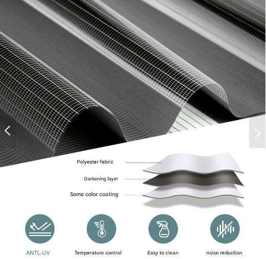 Quality Roller Dual Layer Zebra Blinds for Windows Blackout Day and Night - 120 W x 180 L cm