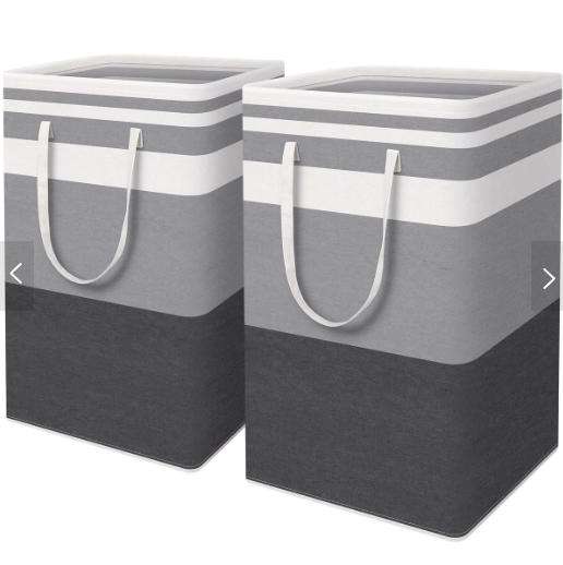 2-Pack Laundry Hamper 75L Collapsible Large Storage Baskets Easy Carry
