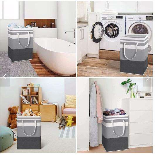 2-Pack Laundry Hamper 75L Collapsible Large Storage Baskets Easy Carry