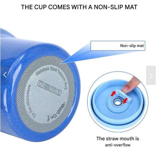 VANOW 1.2L Tumbler with Handle and Straw Leakproof Insulated Travel Mug - Sky Blue