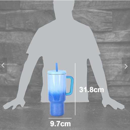 VANOW 1.2L Tumbler with Handle and Straw Leakproof Insulated Travel Mug - Sky Blue