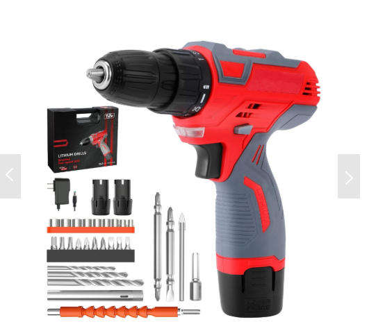 12V 30NM Cordless Drill with 2 Lithium Batteries