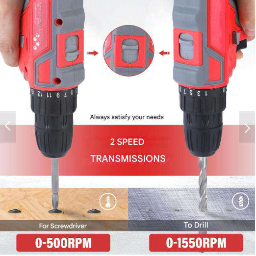 12V 30NM Cordless Drill with 2 Lithium Batteries
