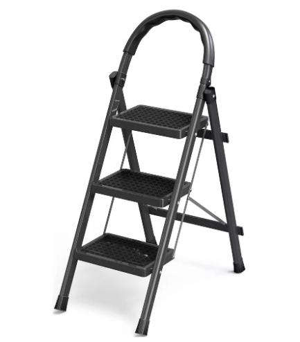 3-Step Stainless Steel Folding Ladder