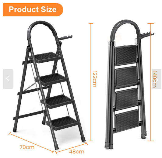 4 Step Ladder Folding Ladder Telescopic Ladder with Wide Pedal