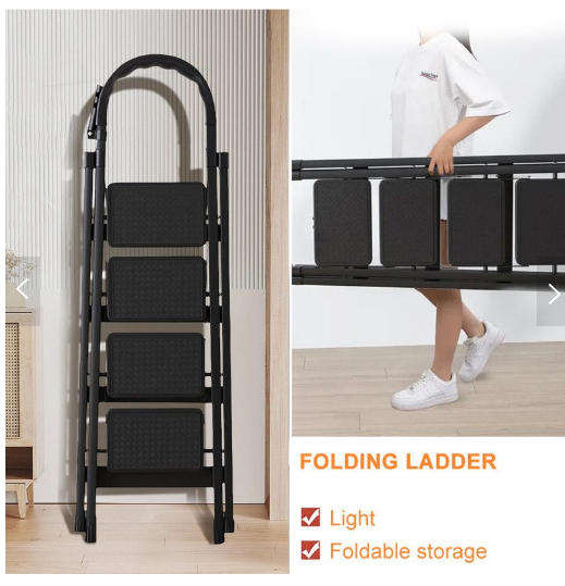 4 Step Ladder Folding Ladder Telescopic Ladder with Wide Pedal