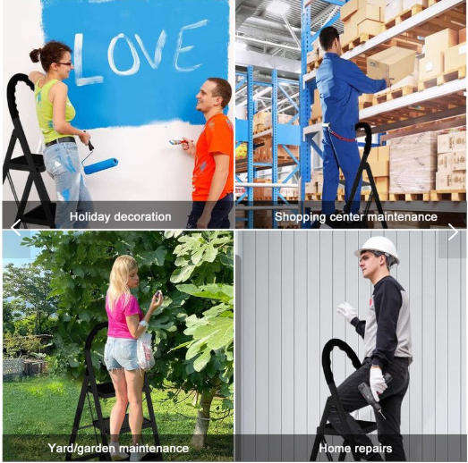 4 Step Ladder Folding Ladder Telescopic Ladder with Wide Pedal