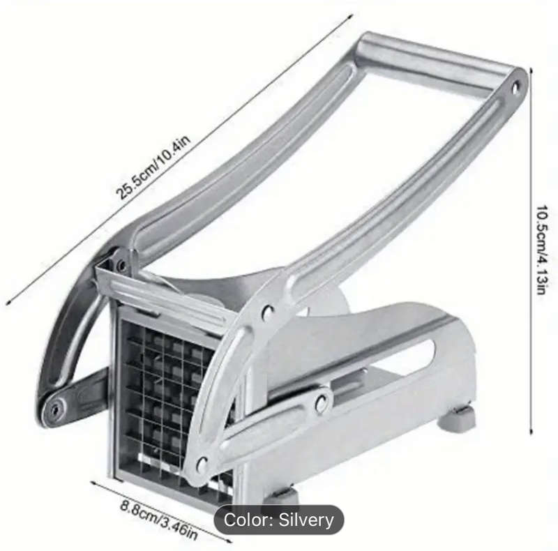 Stainless Steel French Fry Cutter - Commercial Grade Vegetable and Fruit Slicer for Potatoes, Cucumb