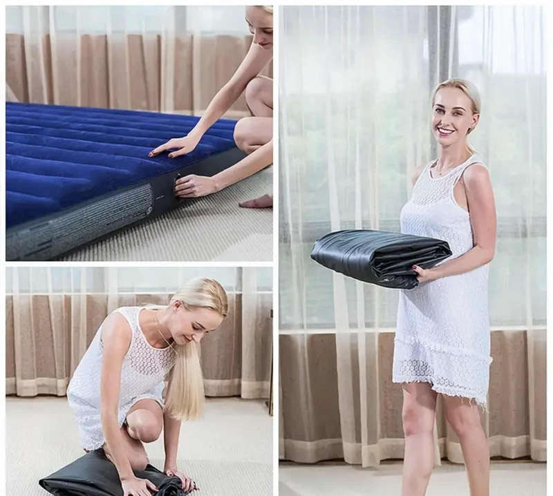 Intex Portable Inflatable Air Mattress, Single-Pack, Thickened Foldable Air Bed for Napping, Outdoor