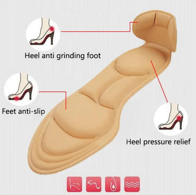 1pair Non-Slip Massage Insoles For High Heels, Two-in-one Comfortable Insoles