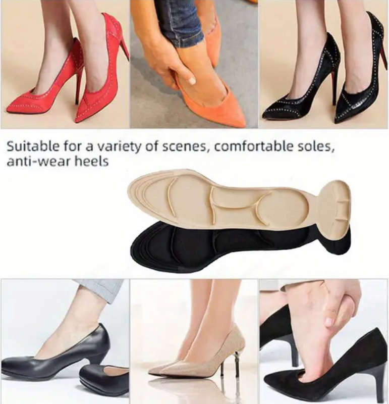 1pair Non-Slip Massage Insoles For High Heels, Two-in-one Comfortable Insoles